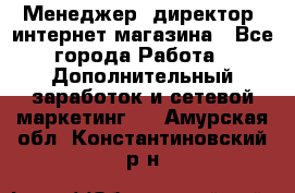 Менеджер (директор) интернет-магазина - Все города Работа » Дополнительный заработок и сетевой маркетинг   . Амурская обл.,Константиновский р-н